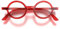 LONDON MOLE Runde Lesebrille | Moley-Brille | Coole Leser | Stilvolle Unisex-Brille für Herren und Damen | Federscharniere | Transparentes Rot | +2,5 Vergrößerung