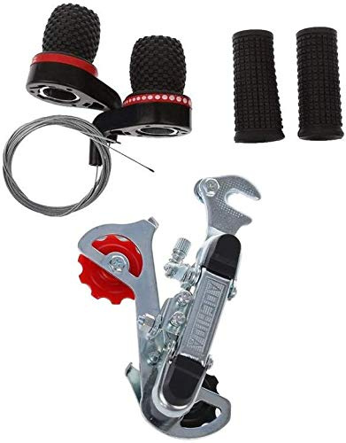 Aeromdale Rennfahrrad-Teil, Metall, 3–7 Gänge, Schaltwerk & 1 Paar Universal-Schalthebel für MTB, Rennrad, Torsion-Lenkergriff, Gangschaltung