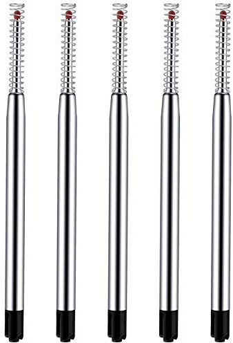 5 Pièces Recharges de Stylo à Bille en Métal Remplaçables avec Recharges Stylo à Bille à Écriture à Ressort Lisse, Remplacement de Stylo à Bille en Métal Noir 1 mm