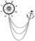 Herren-Brosche mit Ruder und Anker, Art-Deco-Stil, Legierung, Kragen-Brosche,