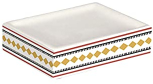 Douceur d'Intérieur, Porte-Savon (11,4 x 8,7 x 2,5 cm) Esteban Blanc, Céramique Imprimée