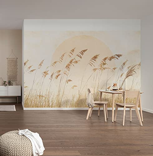 Komar Vlies Fototapete - Dune Grass - Größe: 400 x 250 cm (Breite x Höhe) - Tapete, Design, Wohnzimmer, Wanddekoration, Schlafzimmer, Schilf, Sonne - LJX8-063