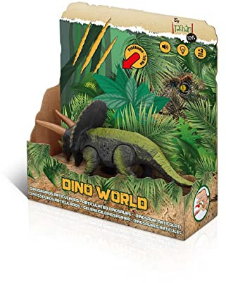 Tachan Dinosaurio Triceratops con Sonidos Realistas, Luces, Color Verde