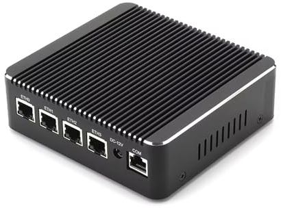 HUNSN Micro Firewall Appliance, Mini PC, PFSense, Mikrotik, OPNsense, VPN, Router PC, Pentium Silver J5005, RS34, AES-NI, 4 x Intel 2.5GbE I226-V LAN, 2 x USB3.0, VGA, HDMI, Fanless, 8G RAM, 64G SSD