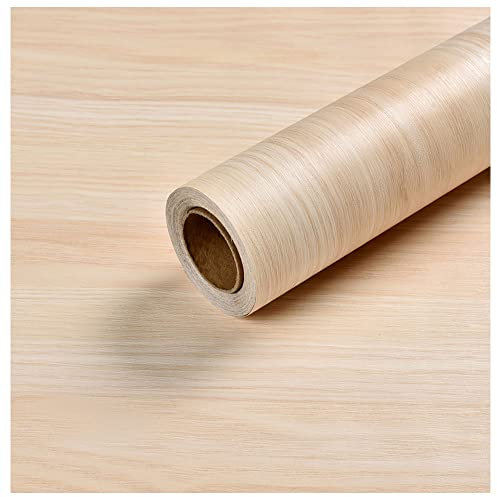 Papel pintado autoadhesivo de vinilo amarillo claro de pino sintético para muebles de cocina, gabinetes, estantes de mesa, cajón, armario, calcomanía 40CMX3M