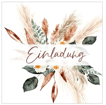 Fabelhafte Dinge Einladungskarten Geburtstag, Einladungskarten Hochzeit, Kommunion, Konfirmation & Jugendweihe oder für Anlässe wie Taufe & Einschulung, Boho Bouquet Design, inkl. Umschläge (20 Stück)