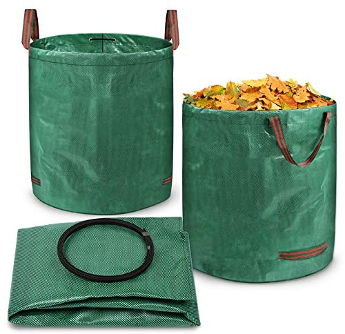 Froadp 272L Faltbare Gartenabfallsäcke Robust 150g/m² PP Grünschnittsäcke Tragbare Laubsack mit Griffen Stabil Grassack Groß Gartensack für Gras Laub Grünschnitt Behälter Gartenabfälle (6 Stück)