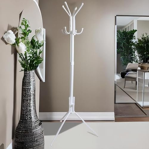 Box and beyond - Porte Manteaux sur Pieds en Métal Blanc - 178 x 62 x 62 cm - Design Moderne et Stable pour Entrée, Chambre ou Bureau