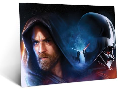 Displate Offiziell Star Wars MetallPoster Magnetische Befestigung Inklusive Lizenziert Bilder Hochwertiges Poster Obi-Wan Kenobi no logo 67.5 cm x 48 cm