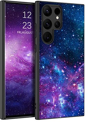 BENTOBEN für Samsung Galaxy S23 Ultra Hülle, Handyhülle Samsung S23 Ultra Case Leuchten im Dunkeln Slim Nebula Muster PC Schale TPU Bumper Kratzfest Hülle für Samsung Galaxy S23 Ultra 6.8 -Lila