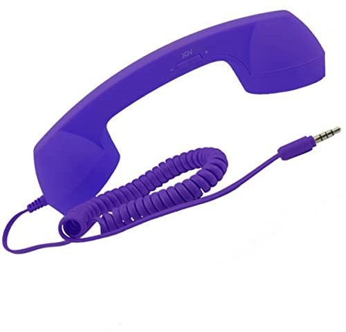 DOCIM Rétro Stéréo Combiné sans Fil Rétro Téléphone Combiné et Fil Récepteurs de combiné Anti-rayonnement Casque pour Un téléphone Mobile avec Appel Confortable,Violet