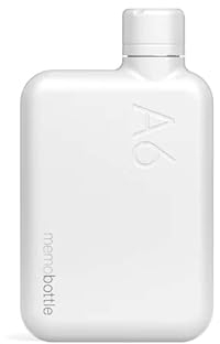memobottle A6 ACIER INOXYDABLE (BLANC) | 16 oz / 500 ml | Bouteille d'eau Durable, Étanche, de Qualité Supérieure | Sans BPA | Idéale pour le Style de Vie Moderne, les Entraînements en Salle