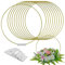 TEKXYZ 35,5cm hohen Gold Runde Hochzeit Mittelstück Vase Floral Hoop Stand mit Acrylbasis-Packung Mit 10 Stück (Blumen Nicht Enthalten)