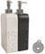 Karisky Soap Dispensers Set, 2 Pack Matte Ceramic Hand and Dish Soap Dispenser for Kitchen Sink, Bathroom, White and Black