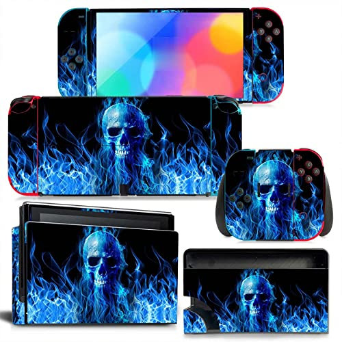 RESKIO Adesivo per Switch OLED Skin Sticker Decal Cover per Switch OLED Console Skin Dock Joy con Wrap Full Wrap Skin per NS OLED Vinyl 40299 Adesivo Presa