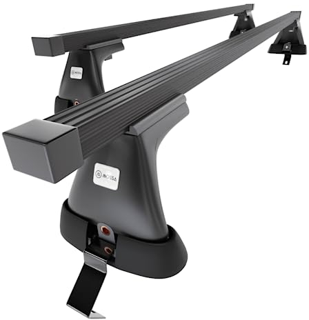 Mossa - Stahl-Dachträger kompatibel mit Renault Scenic mk III MPV (2009-2016) - schwarz Dachträger Dachgepäckträger - ohne Montagelemente