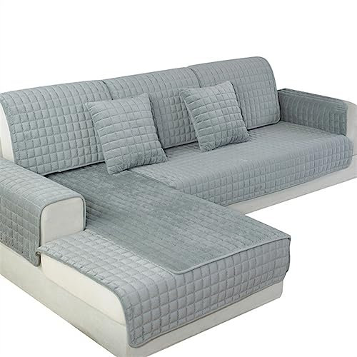 uyeoco Housses de Canape/Couvre Canape d'angle 4/3/2/1 Places Places Gris Couverture De Canapé en Forme De L avec Accoudoirs Revetement de canape Antidérapant Protecteur (Color : E, Size : 70x210cm)