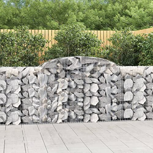 YAFF Arched Gabion Baskets 4 pcs 118.1x19.7x39.4/47.2 Galvanized Iron