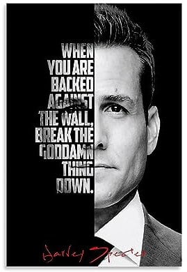 HD Harvey Specter Classic TV Show Motivationsposter Leinwand Poster Dekorative Malerei Leinwand Wandposter und Kunstdruck Moderne Familie Schlafzimmer Dekor Poster 20 x 30 cm