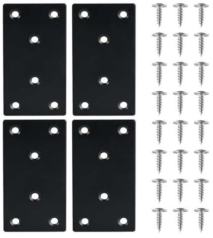 4 piezas soporte de placa perforada conectores planos,50*100*2.0mm refuerzo de madera, soporte de chapa perforada de acero, planchas planas, placa de conexión, escuadra metálica para muebles