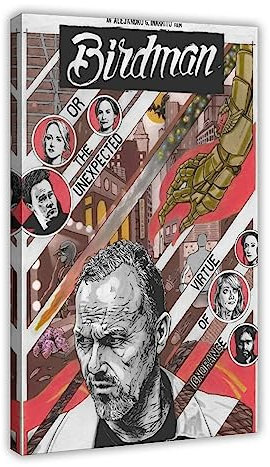 EYEZER Filmposter Birdman, 2 Stück, Leinwand-Poster, Wandkunst, Dekor, Bild, Gemälde für Wohnzimmer, Schlafzimmer, Dekoration, Rahmen-Stil, 20 x 30 cm