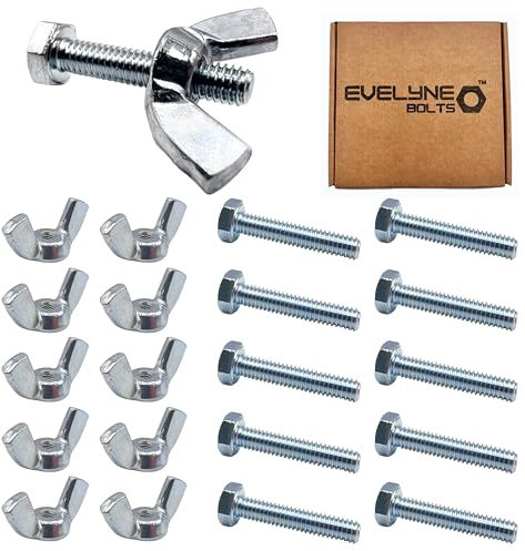 M4 Wing Nut & Bolt 10 Pack (M4 x 20mm Bolts & M4 Nuts)