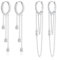 Kamise Creolen Silber Ohrringe Hängend, 2 Paar 925 Sterling Silber Creolen Ohrringe Set für Damen, Hypoallergen Hängeohrringe mit Lange Quaste Ketten, Weißgold Kreolen Ohrringe Ohrhänger mit Zirkonia