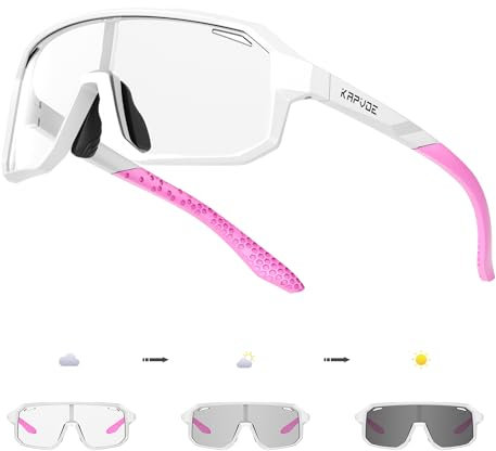 KAPVOE Photochromatische Selbsttönend Kinder Sonnenbrille Jugend Baseball Sonnenbrille UV400 Schutz Leicht TR90 Rahmen Fahrradbrille für Jungen Mädchen Sport Radfahren 05