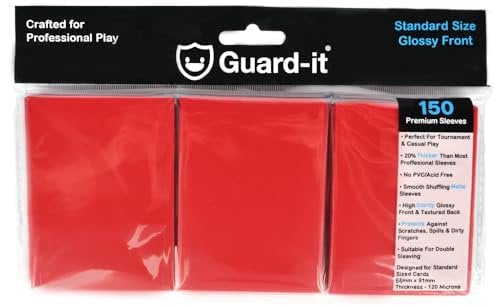 Guard-it - 150 Matte Red Standard Size Trading Card Sleeves - Premium Deck Protectors for Pokemon, Magic The Gathering & Lorcana