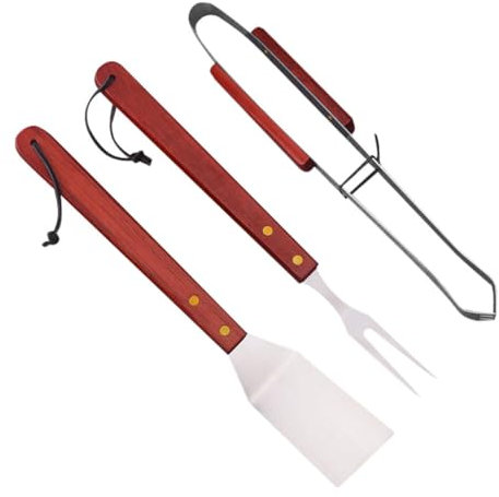 BESPORTBLE Juego de Herramientas para Barbacoa de Acero Inoxidable Utensilios para Parrilla Espátula Y Tenedores para Cocinar al Aire Libre