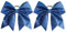 Haargummis mit Glitzer, Cheerleader, Pferdeschwanz-Halter, Schleife, Softball, Fußball, Haargummis, Zubehör für Teenager, Mädchen, Blau, 2 Stück