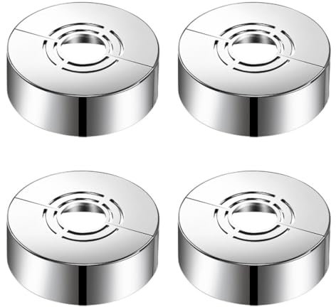IKOPFLN 4 Piezas Rosetón de Tubería de Calefacción Embellecedor Radiador Cromado Protectores Radiadores Ajustable para Tuberías de Agua, Embellecedor grifo ducha, Accesorios de Ducha, Tuberías de Gas