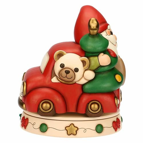 THUN - Spieluhr Zwerg Oliver und Teddy mit Keramikwagen, Maxi, 26,6 x 32,6 cm, Höhe 32,1 cm