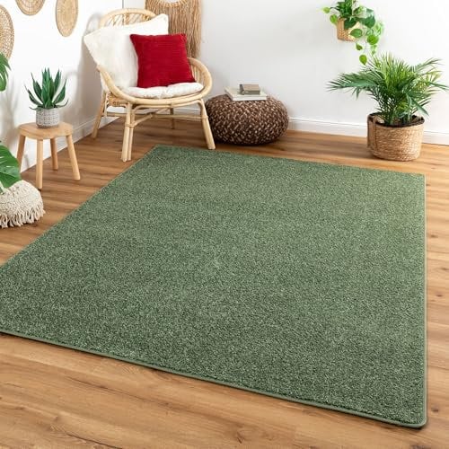 Steffensmeier Kurzflor Teppich Cambridge, Wohnzimmer, Schlafzimmer, in Grün, Größe: 300x400 cm