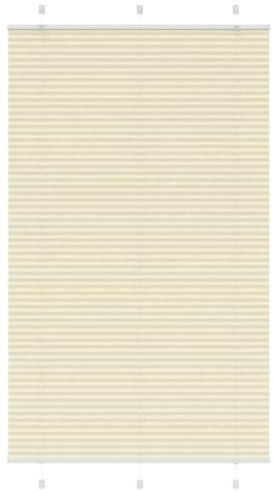 vidaXL Plissee Creme 110x200 cm Stoffbreite 109,4 cm Polyester, Faltrollo, Klemmfix, Plisseerollo, Jalousie, Rollo, Plisseerollo für Fenster