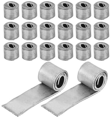 Tkxjry 20 Stück Angeln Weiches Blei, Angeln Sinkers Gewichte, Blei Blatt Streifen, Weiche Rollen Bleiblech, 0.8mm Rollen Blei, Blei Angeln für Feldfischerei, Hochseefischerei