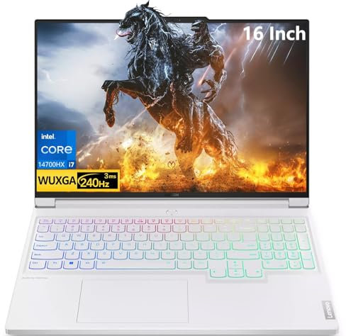 Lenovo Legion 7i Laptop para juegos de 16 pulgadas, Intel i7-14700HX(hasta 5.5 GHz, Beat i9-13900HX), NVIDIA RTX 4060, LCD IPS WQXGA 240Hz, 32 GB DDR5, 2 TB SSD, Wi-Fi 6E, Windows 11 Pro, MS Office