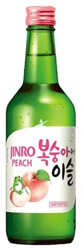 Hite Jinro Korean Peach Flavoured Soju | Sweetened and Flavoured Distlled Soju Alcoholic Drink 350ml (Pack of 5)