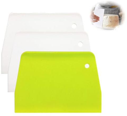 3Pcs Grattoir à Pâte, Grattoir à Pizza, Outil à Lisser Les Gâteaux, Coupe-Pâte Plastique, pour Cuisine, Pâtisserie, Pizza, Pain, Gâteau