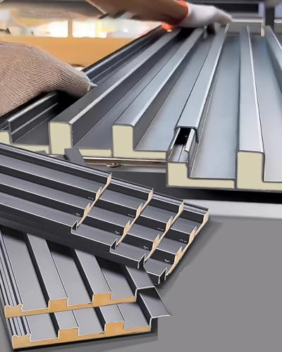 Elitix Aluminum Roof Panels Insulated Sheets, Corrugated Pergola Roofing Windproof Board for Balcony Cover, Waterproof Metal Roof Kit for Mobile Homes(6 pc,L 1650mm(65))