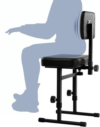 OUKMIC Adjustable Height Piano Bench with Backrest & Padded Cushion