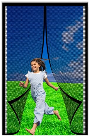 Zanzariera per Porta con Telaio in Alluminio 82 x 192 cm Buona Estate Lontano Dalle Zanzare Tenda Zanzariera per Porta for Corridoi/Porte/Patio, Nero