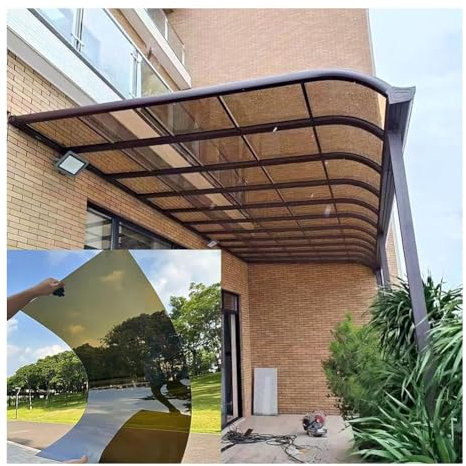 Rygcrud 1.2mm Polycarbonate Roofing Sheets, Clear Greenhouse Canopies Cover Pergola Roof Panels UV Protection for Glass Replacement, Partitions(4x23ft)