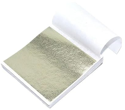 AHIOJEGX Blattgold 100 Stück 8 x 8,5 cm Imitation Gold Silber Kupferfolie Blattblätter for DIY Handwerk Malerei Nail Art Vergoldung Home Decor(100pcs Champagne)
