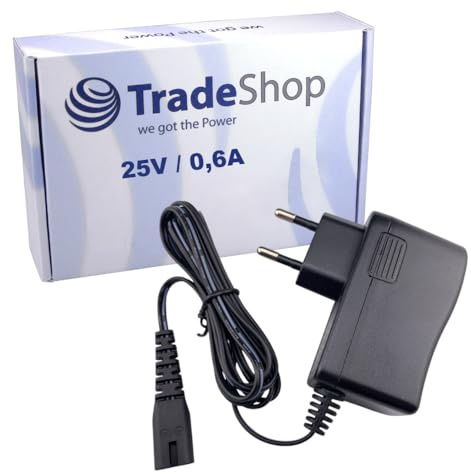 Trade-Shop 25V 0,6A Netzteil/Ladegerät/Trafo kompatibel mit DeLonghi XLM403.GDC XLM405.RDC XLM407.WRG XLM408.DGG XLM409.TDC