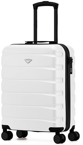Flight Knight Lightweight Travel Suitcase 55x40x20cm | Hard Shell Carry On Luggage with Aluminum Telescopic Handle, 8 Wheels & TSA Lock | Approved for Ryanair Priority, TUI & 60+ Airlines