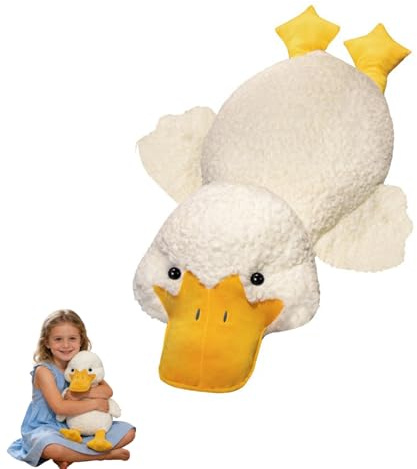 Xiyocadt Ente Kuscheltier, Ente Kissen-Stofftier, Groß Weiches Gans Kuscheltier, Plüsch Gans Kissen Puppe, zum Spielen und Kuscheln, Geschenke für Kinder (55 cm)