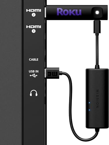 Mission Cavo di alimentazione USB per Roku Streaming Stick, alimentazione diretta porta USB TV