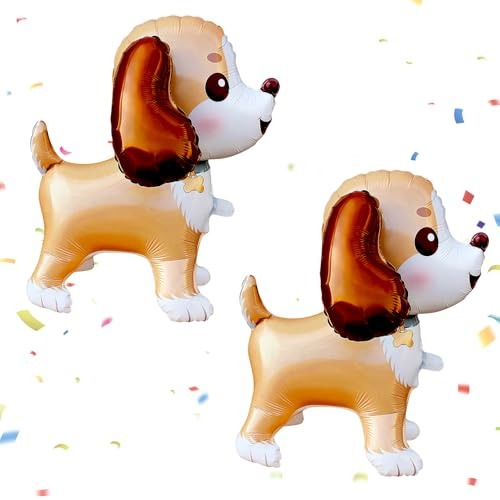 2 Stück Hund Folienballon, XL Hund Ballon, Folienballon Tiere, Stehend 3D Hunde, Ballon Hunde Geburtstag Deko, Kinder Geburtstag Party Deko, Geburtstags Geschenk Kinderspielzeug