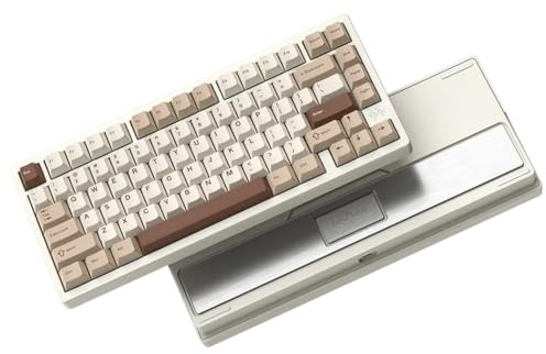 RD75 Pro Silver Mechanical Keyboard QMK VIA Custom Wireless 75 Percent Layout 3 Modes Aluminum Case For PC Laptop Compatible With Most Devices(POWDER-COATED BEIGE)